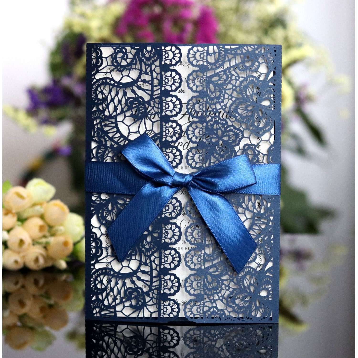 Vellum Laser Invitation Card Lace Holder Marriage Invitation Card